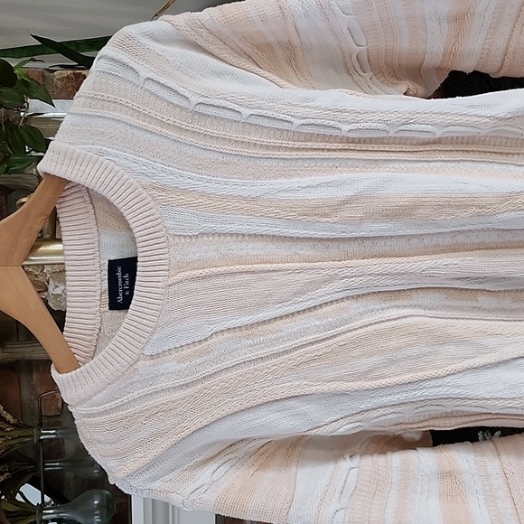 Y2k/90's Abercrombie & Fitch Womens 100% Cotton Crewneck Chunky Knit Sweater Med - Picture 4 of 14
